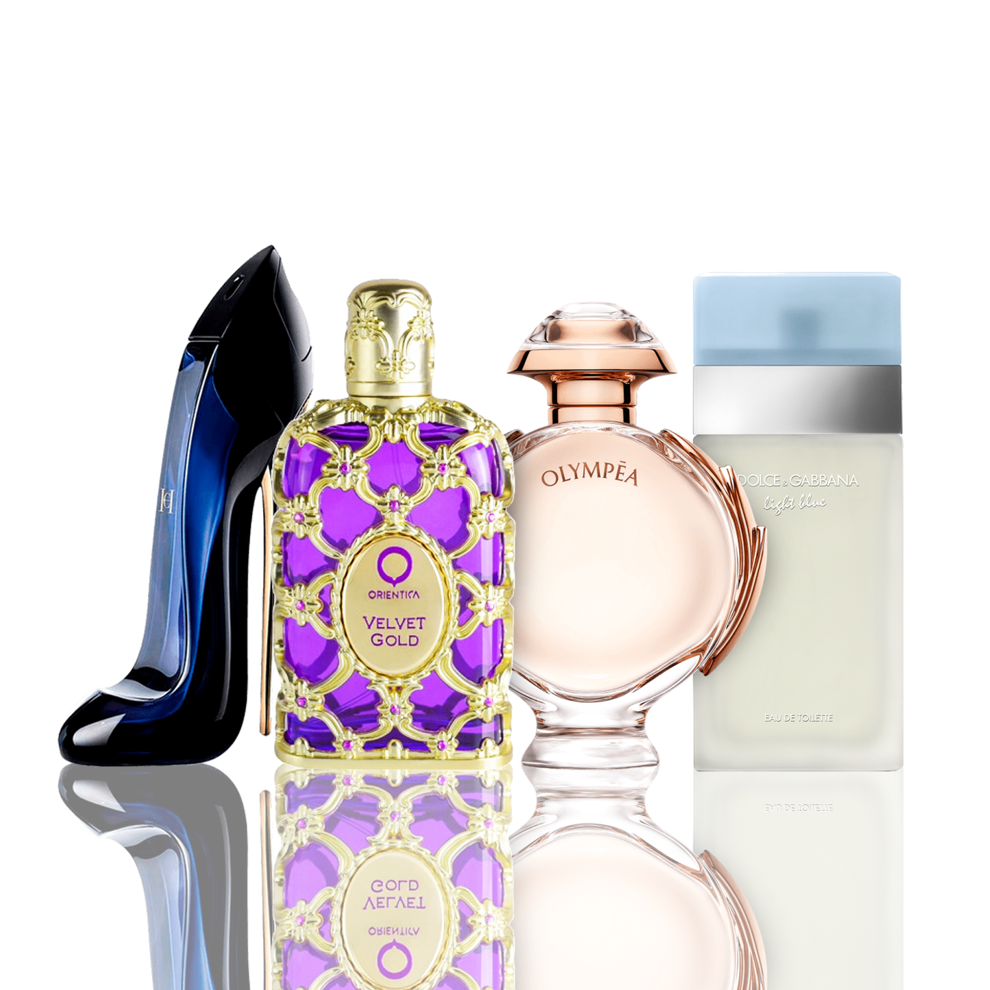 Set od 4 parfema | Light Blue + Orientica Velvet Gold + Good Girl + Olympea 100 ml